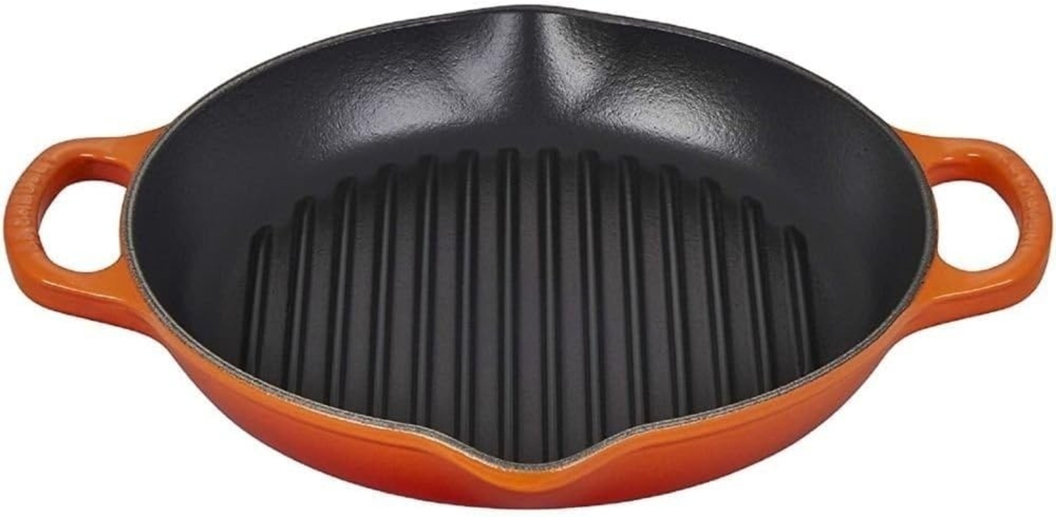 Le Creuset Signature Grillplatte rund 25 cm Ofenrot - 25 bis 28 cm - Orange Bild 1