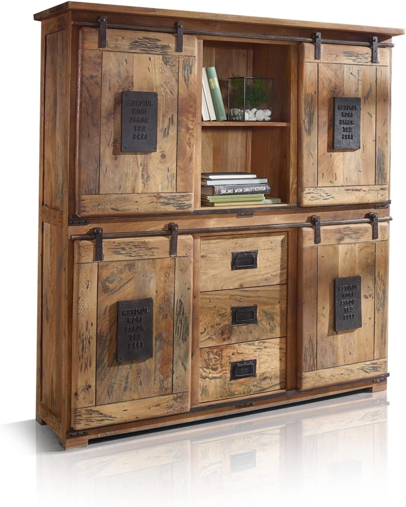 Highboard GINGO Mangoholz lackiert 1500 Bild 1