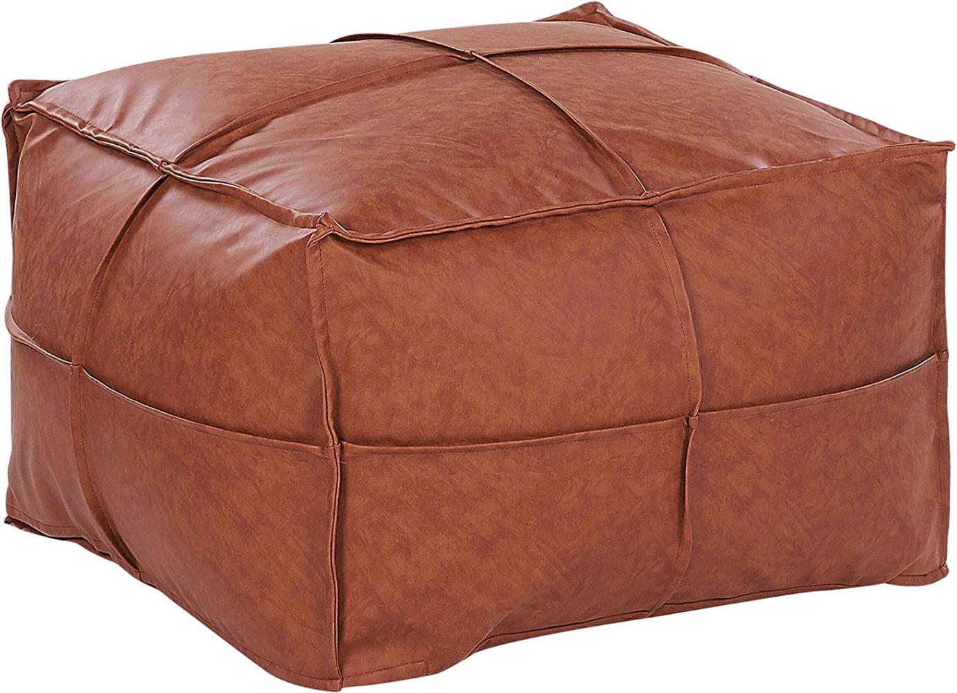 Pouf Kunstleder braun 60x45 cm BORI Bild 1