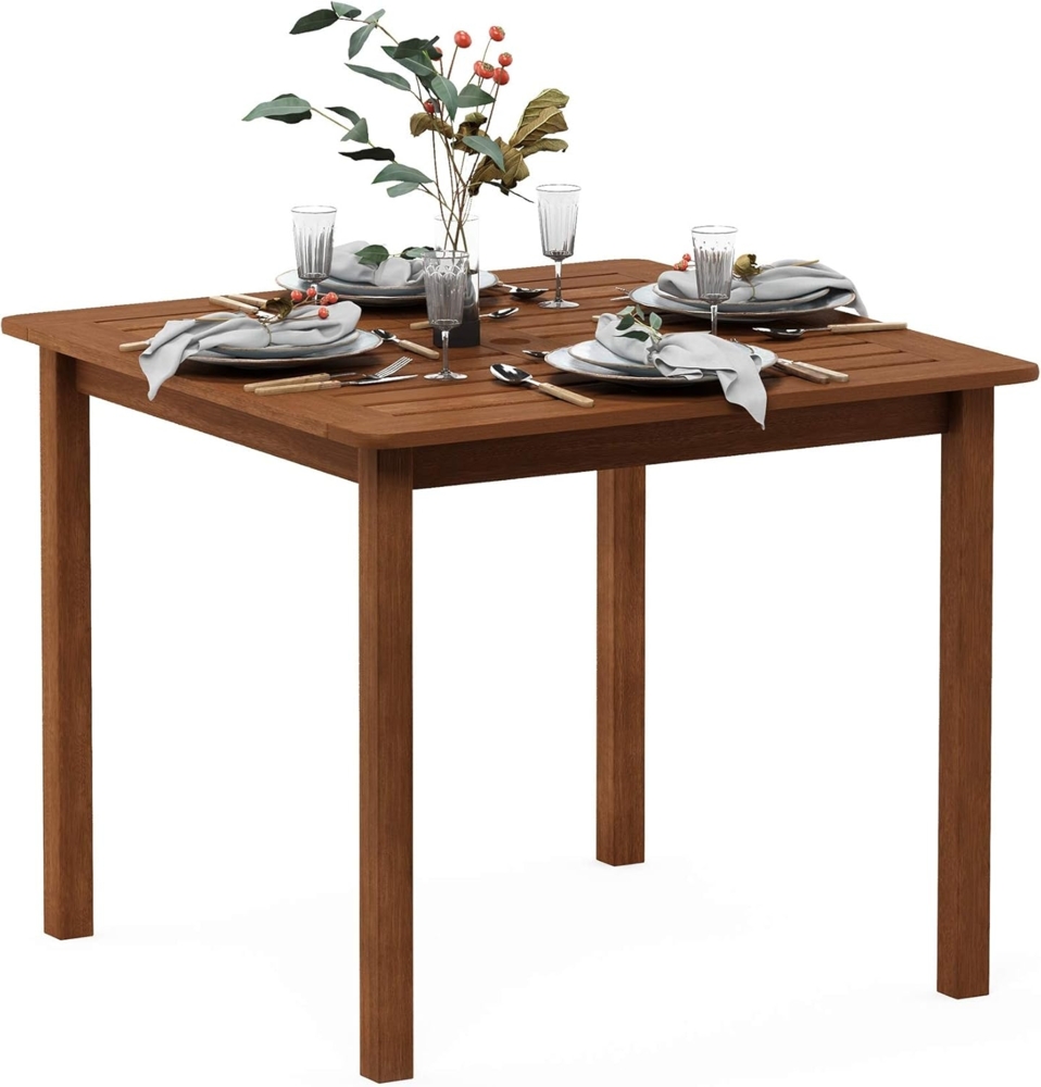 Furinno Tioman Outdoor Tisch in Teaköl, Natur, 89. 92x89. 92x74. 17 cm Bild 1