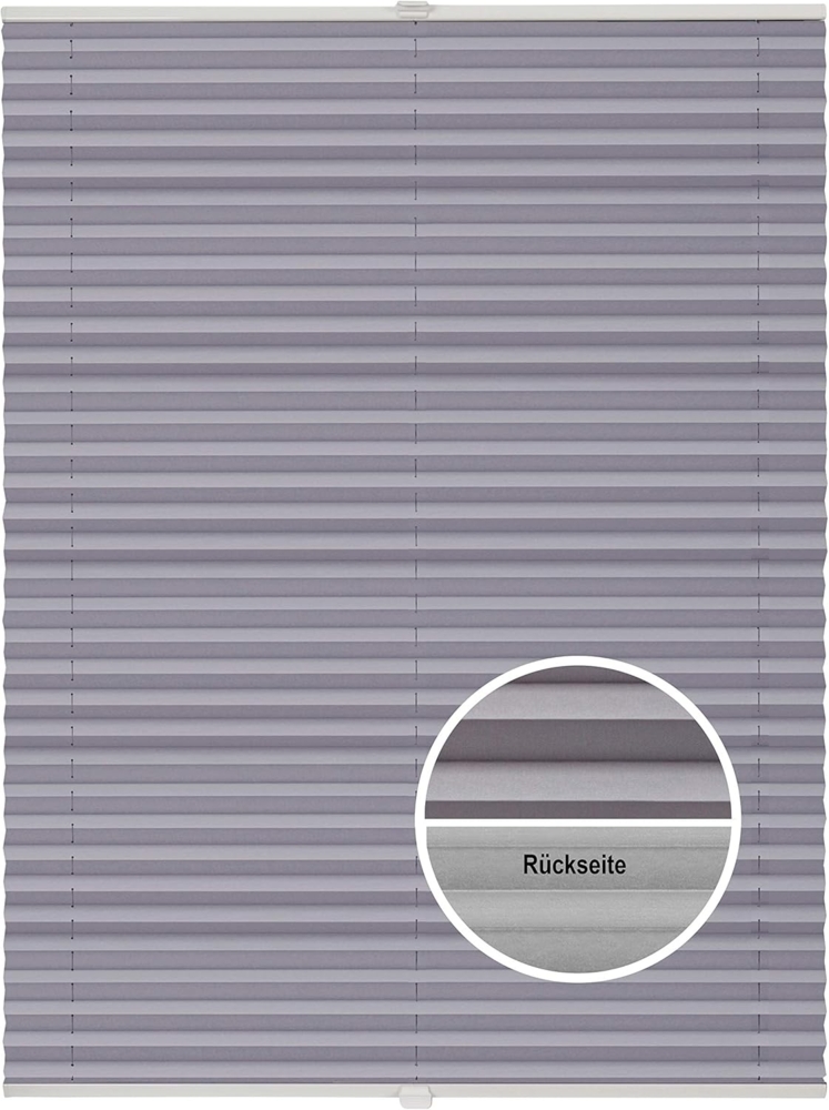 ondeco Plissee Thermo ohne Bohren mit Klemmträger,Sonnenschutz für Fenster innen, lichtschutz und Blickdicht, Faltrollo Sichtschutz für Tür, Jalousie Rollo leicht verdunkelnd - Flieder - 120x130 cm Bild 1