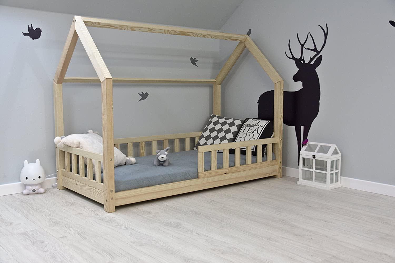 Best For Kids Hausbett 80x160 inkl. Matratze und Rausfallschutz Bild 1