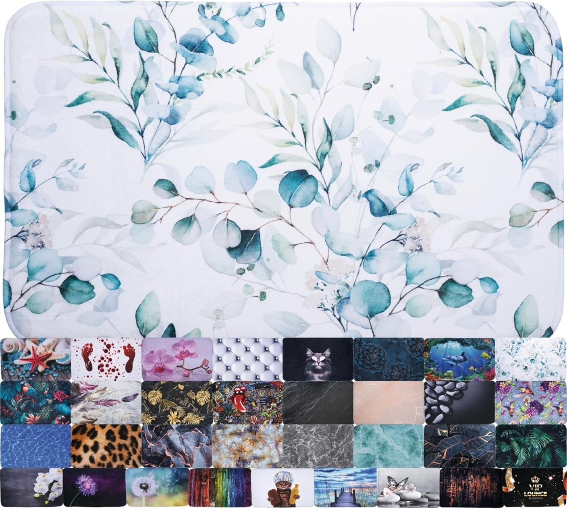 Sanilo Badematte Eukalyptus, rutschhemmend beschichtet, waschbar, schnelltrocknend, Polyester, rechteckig, sehr weich, hochwertig & modern, 50 x 80 cm oder 70 x 110 cm Bild 1