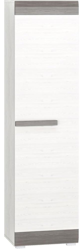 Stauraumschrank "Blanco" Garderobenschrank 55cm Pinie weiß grau MDF Bild 1