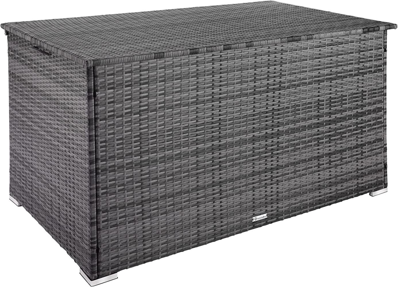 tectake Gartenbox Auflagenbox (1 St, Auflagenbox), Aufbewahrungsbox mit Aluminiumgestell und Rattangeflecht Bild 1