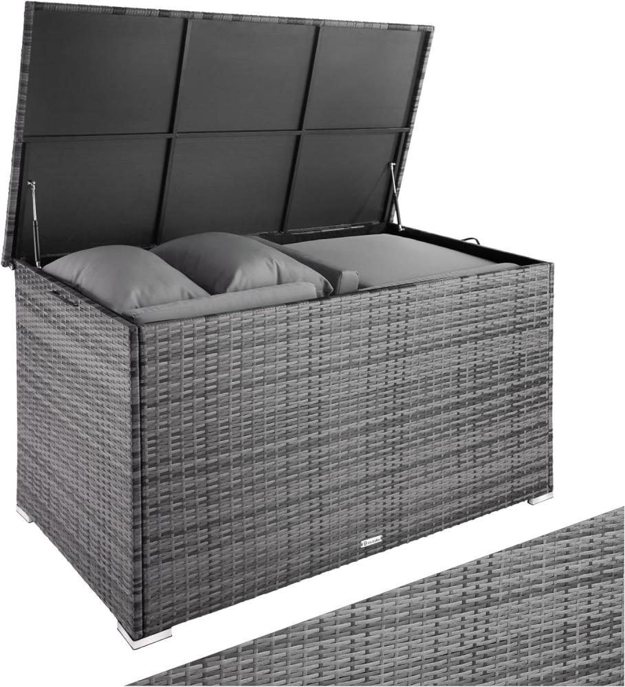 Auflagenbox mit Aluminiumgestell Oslo, 145 x 82,5 x 79,5 cm grau meliert Bild 1