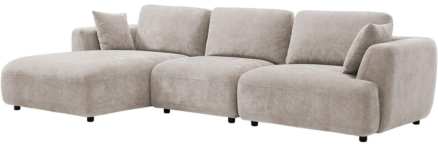 Vente-unique - Ecksofa - Ecke links - Stoff - Beige - TINDRALO Bild 1