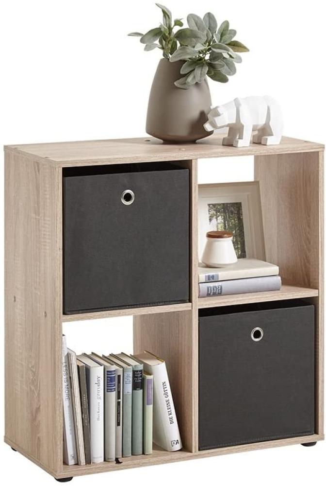 FMD 'MEGA 400' Raumteiler Bücherregal Regal Standregal in Eiche 70x73 cm Bild 1