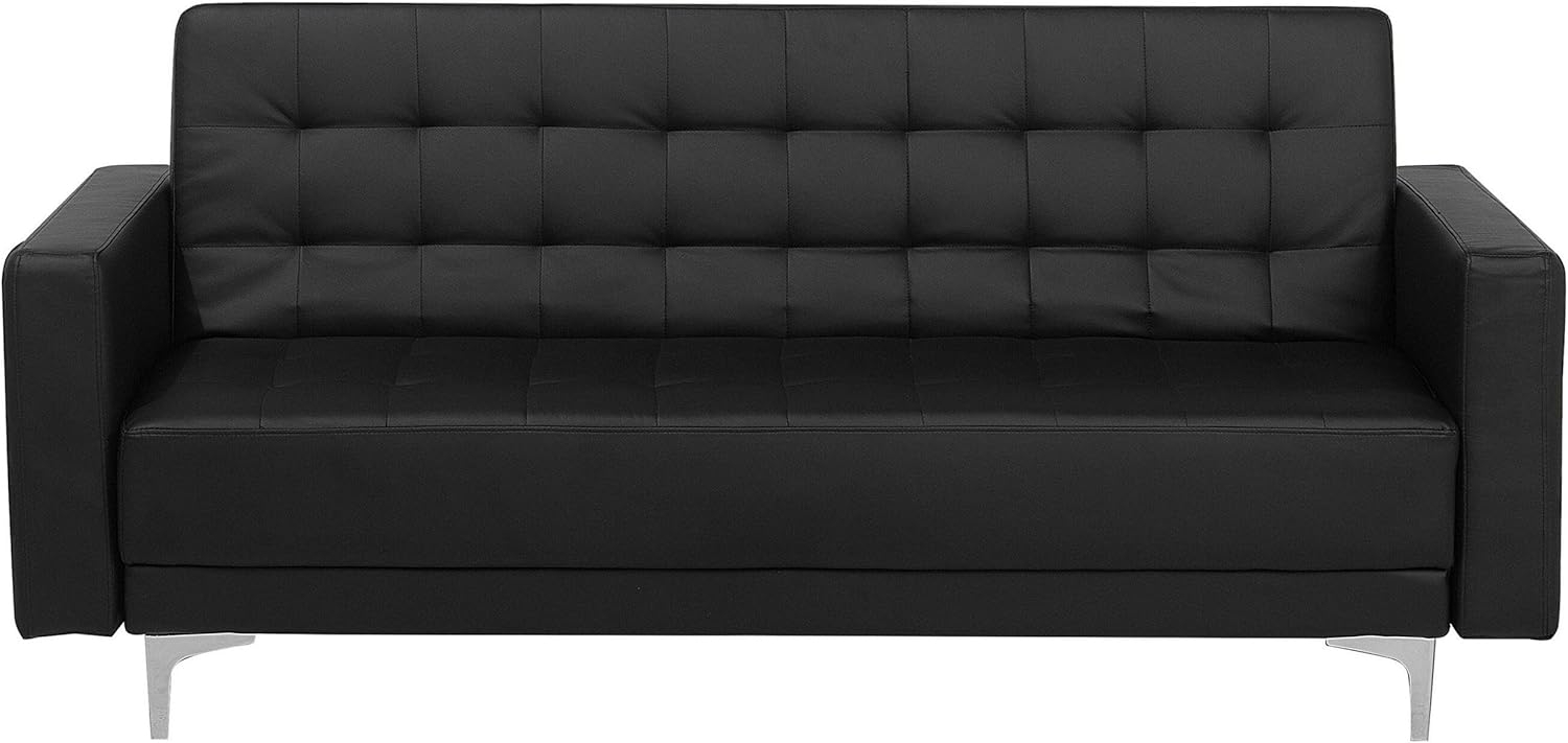 Schlafsofa 3-Sitzer Kunstleder schwarz ABERDEEN Bild 1