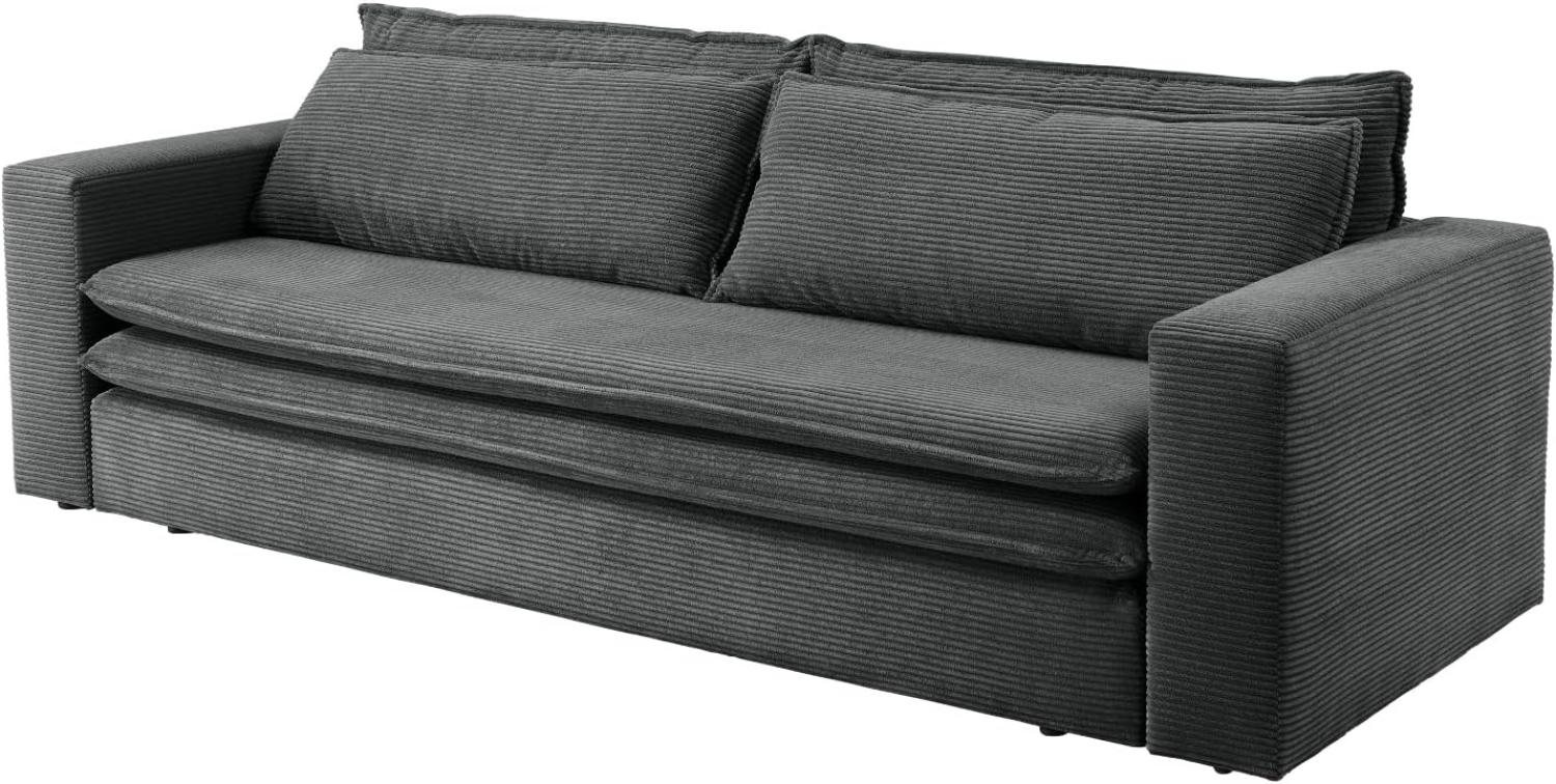 Sofa 3-Sitzer Pesaro in grau Cord Schlafsofa 244 cm Bild 1