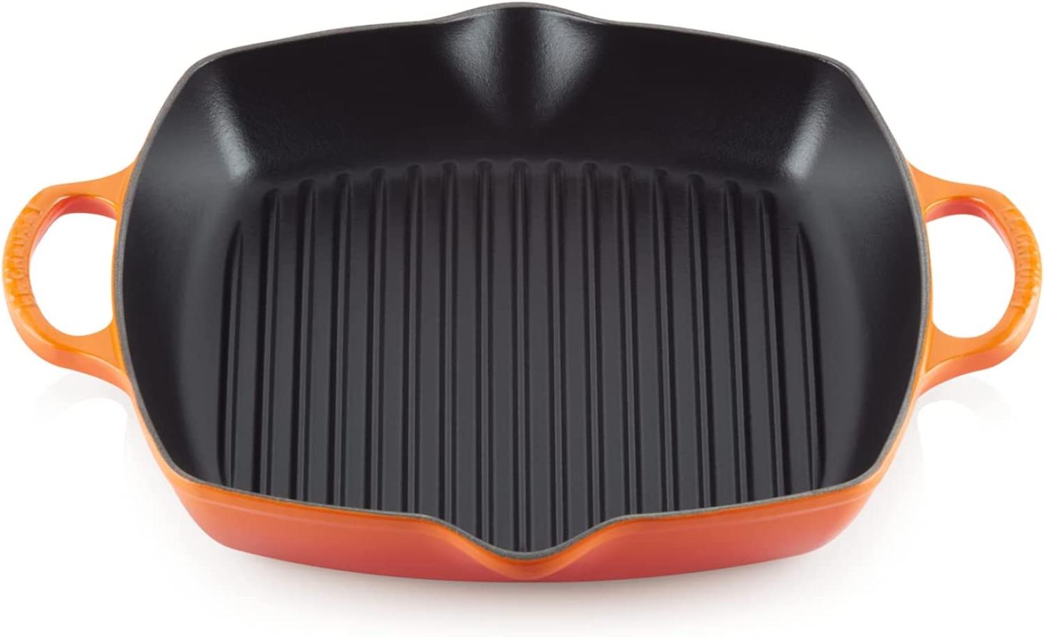 Le Creuset Grillpfanne Quadratisch 2 Griffe Signature 30 cm Ofenrot - 29 bis 32 cm - Orange Bild 1