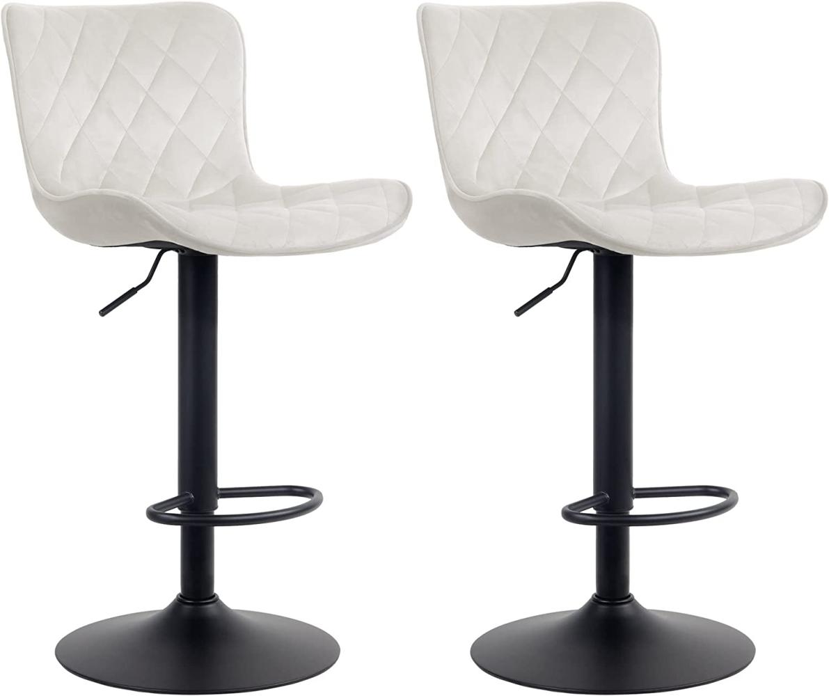 2er Set Barhocker Emma Samt, creme Bild 1