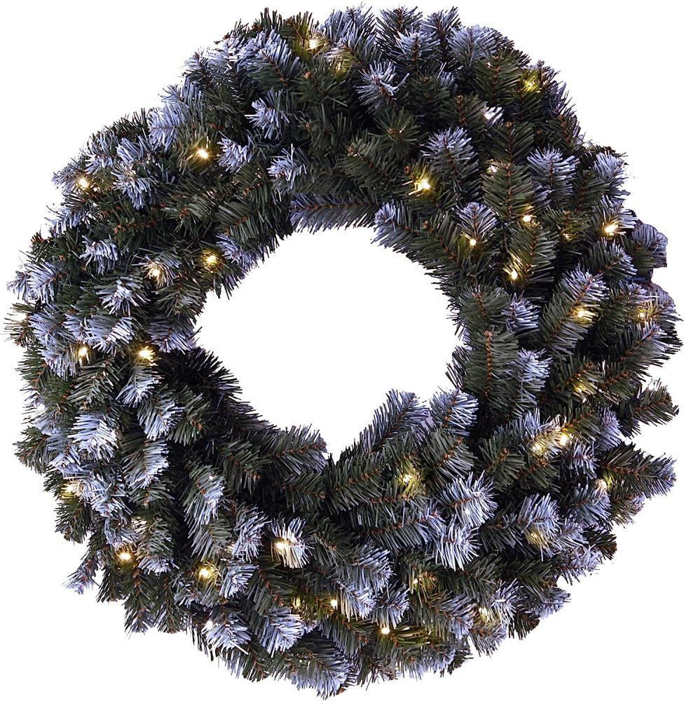 Star Trading 612-11 Weihnachtsdekoration KRANZ EDMONTON LED 60X0,064W Kunststoff, Stahl grün L:70cm B:17cm H:70cm IP44 Bild 1