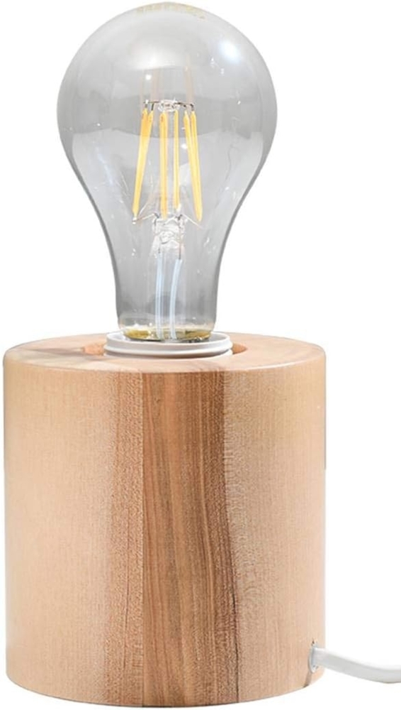 Tischleuchte, Holz, Landhaus-Stil, Natur, E27, H 10 cm Bild 1