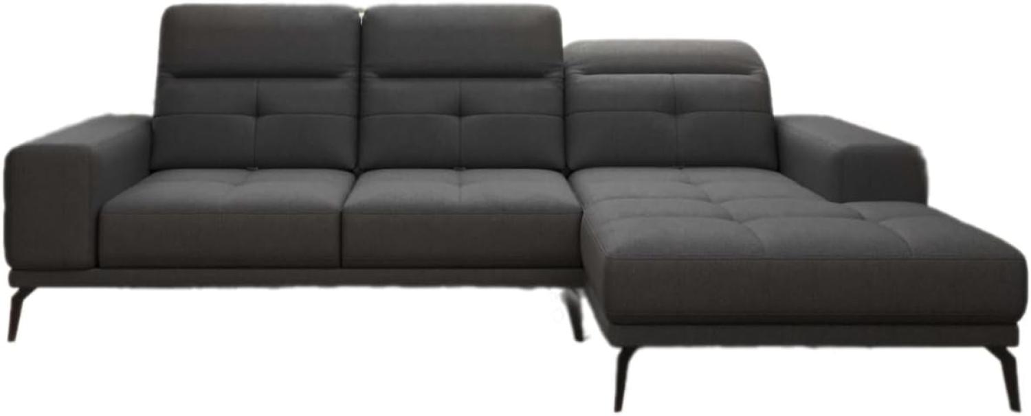 Designer Sofa Terina inkl. Beistellhocker Stoff Schwarz Rechts Bild 1