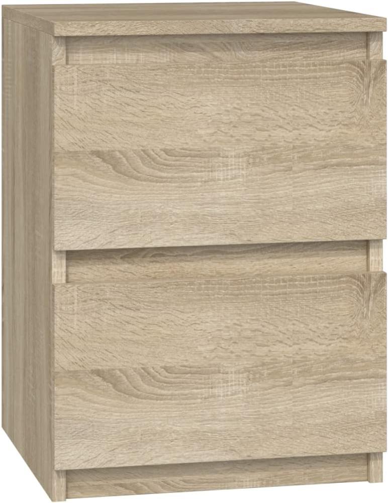 Oggi Lugo Nachttisch Schrank mit Zwei Schubladen 30x40x30cm Minimalistisch Modern aus 16mm Schichtstoffplatte Design Wohnzimmer Schlafzimmer Flur Grifflos Sonoma Eiche Bild 1