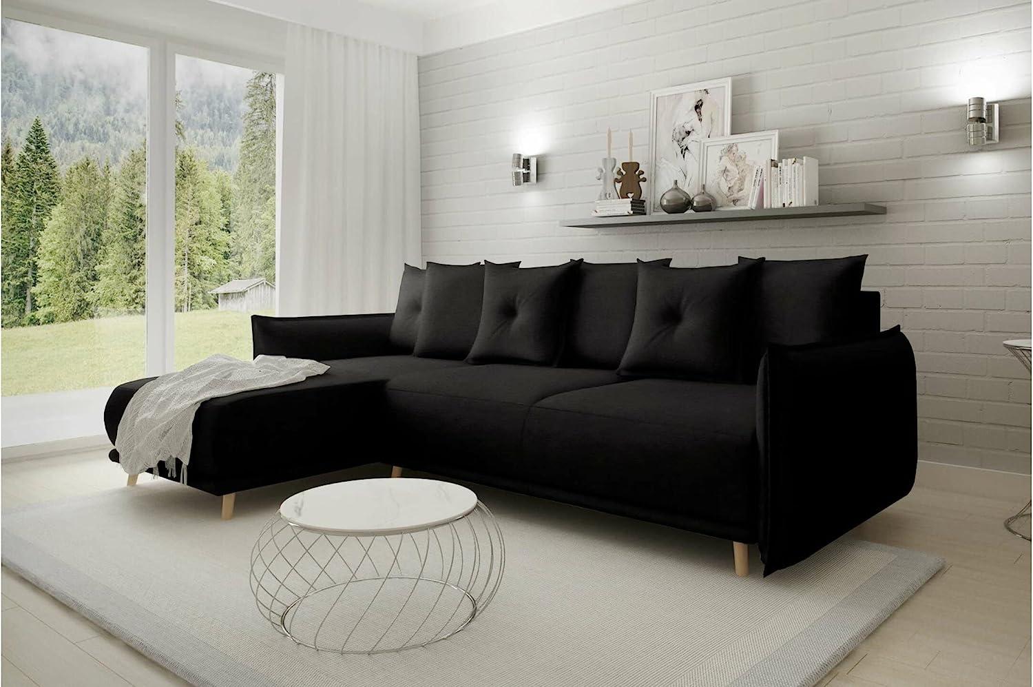 Stylefy Mauri Ecksofa Kunstleder CAYENNE Schwarz Rechts Bild 1