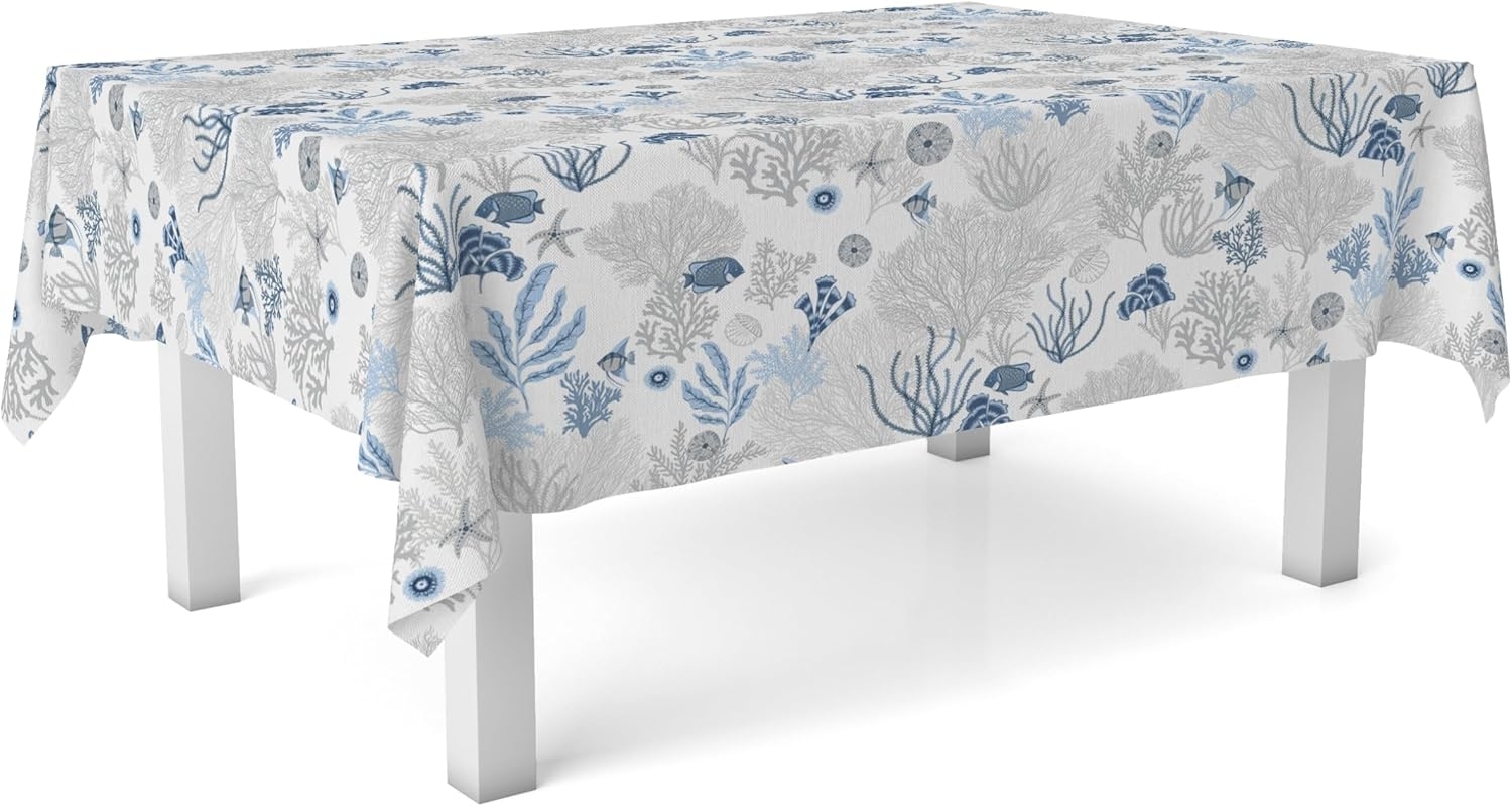 Tischdecke, Wachstuch, Blau, 260x140 cm Bild 1