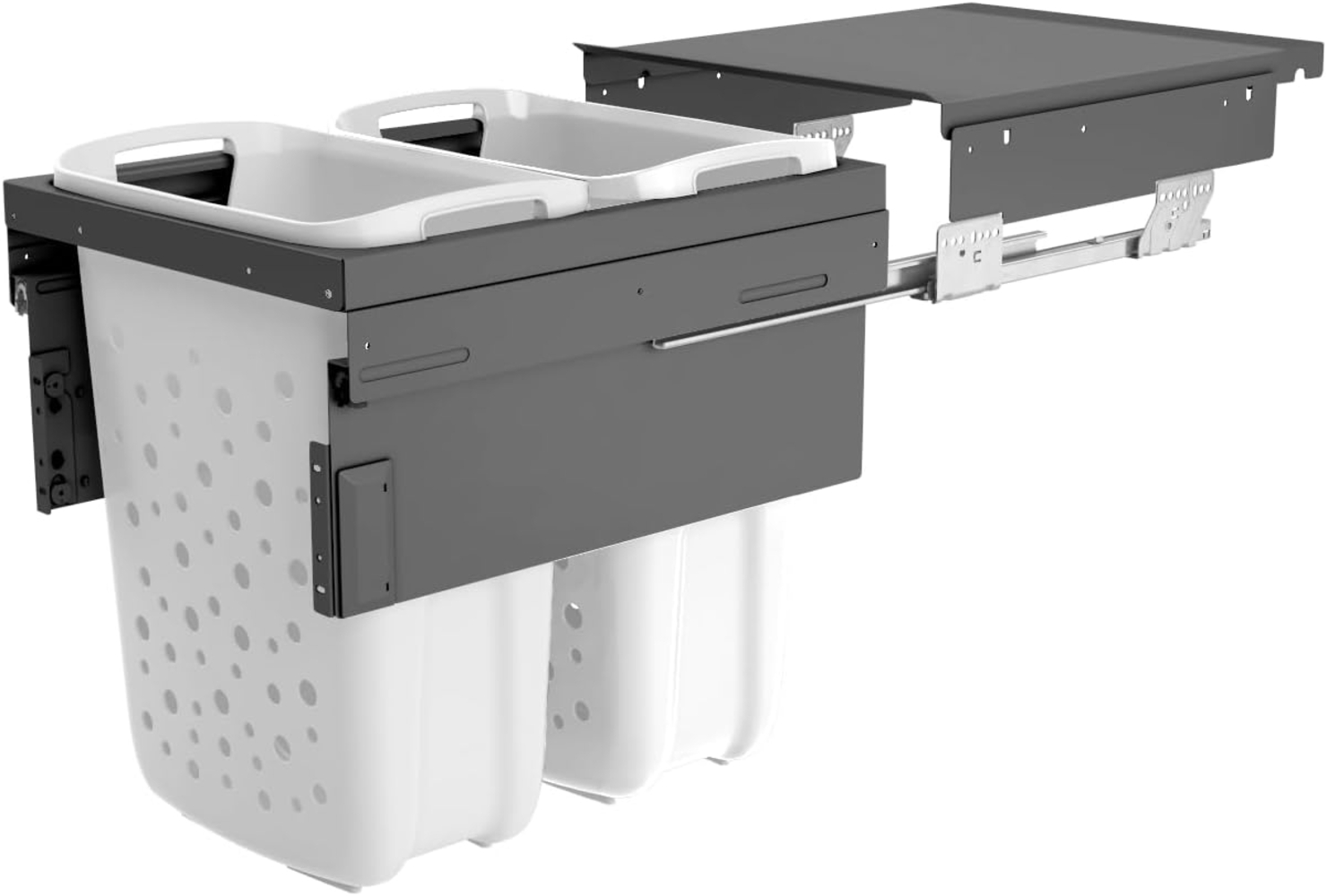 Hailo Wäschesammler 3270811 Laundry Carrier 45 Einbau Wäschekorb Dunkelgrau Bild 1