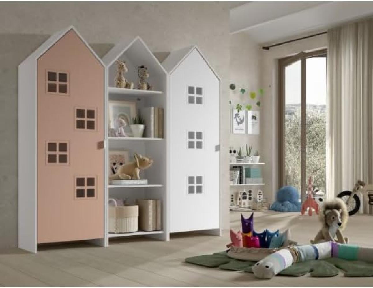 Schrank Casami Bruges 37 x 172,8 x 171,3 cm MDF Rosa Weiß Bild 1