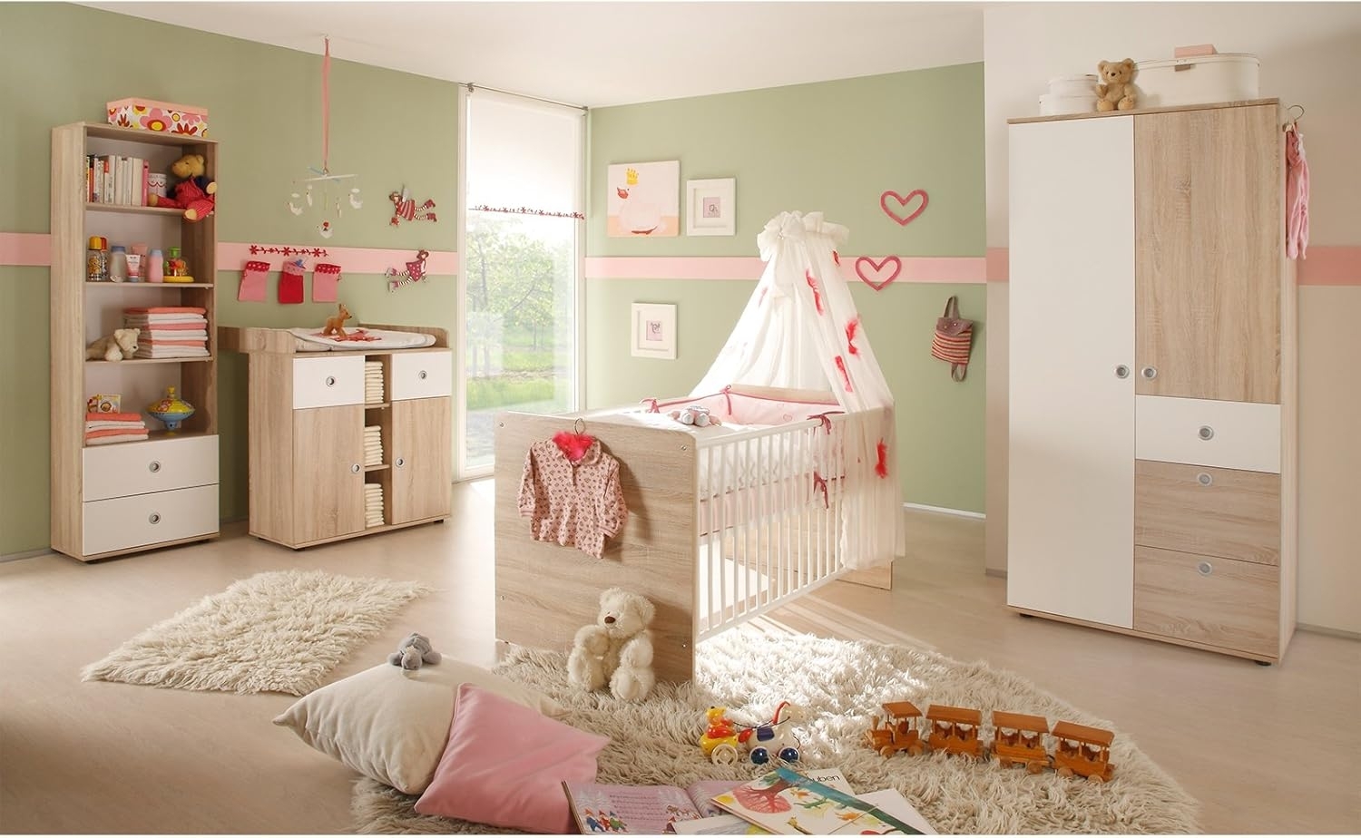 möbelando Babymöbel-Set Babyzimmer (4-teilig) "Floris II", (4-tlg), cm Bild 1