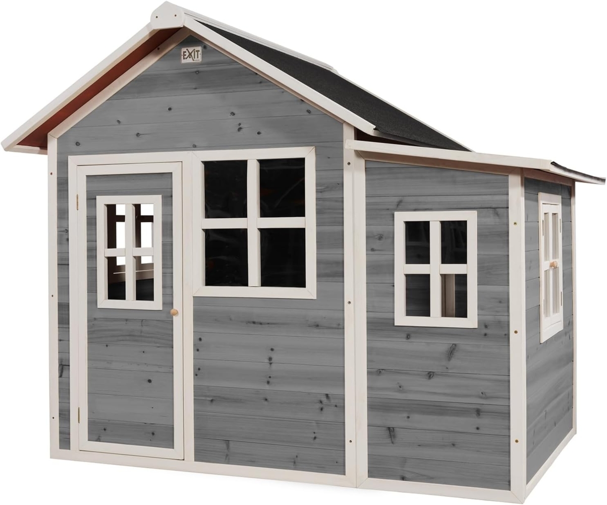 Exit Holz Spielhaus Loft 150 | Grau | 188 x 149 x 159 cm Bild 1