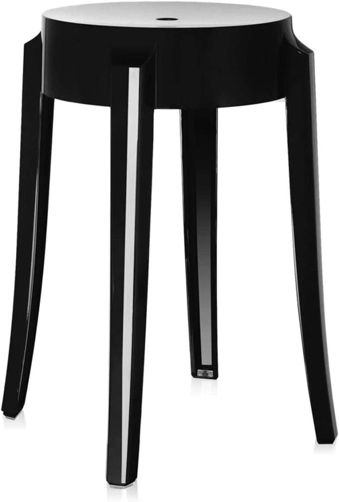 Kartell Charles Ghost, Hocker Small, H. 46 cm, Schwarz, 2er-Satz Bild 1