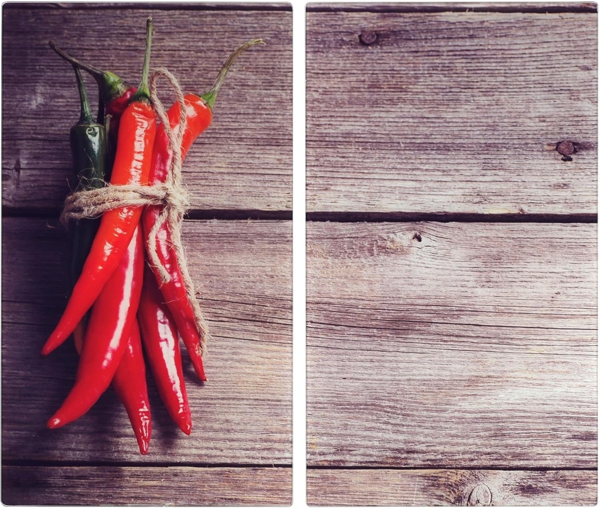 Haushalt International Herd-Abdeckplatte Herdabdeckung, (2 tlg, hygienische Oberfläche - hitzebeständig), Motivauswahl, aus spezialgehärtetem Sicherheitsglas Bild 1