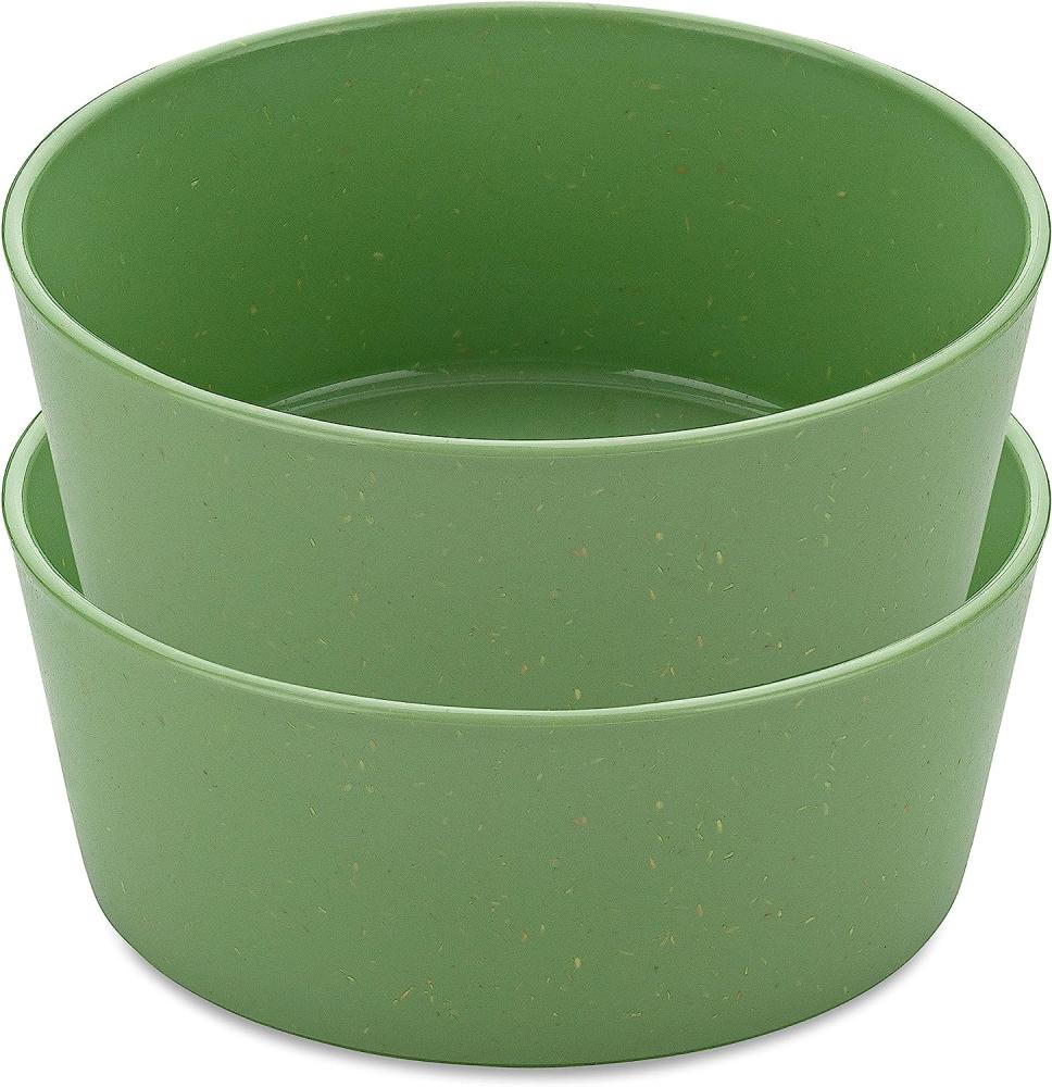 Koziol Schale Connect Bowl, 2er Set, Schüssel, Kunststoff-Holz-Mix, Nature Leaf Green, 890 ml, 7171703 Bild 1