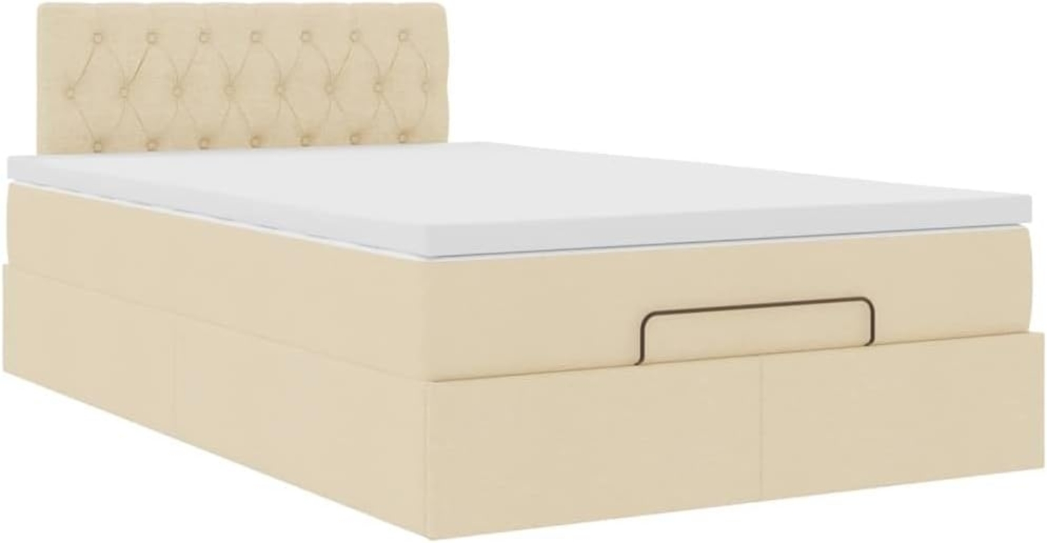 Ottoman-Bett mit Matratze Creme 120x200 cm Stoff 3311537 Bild 1