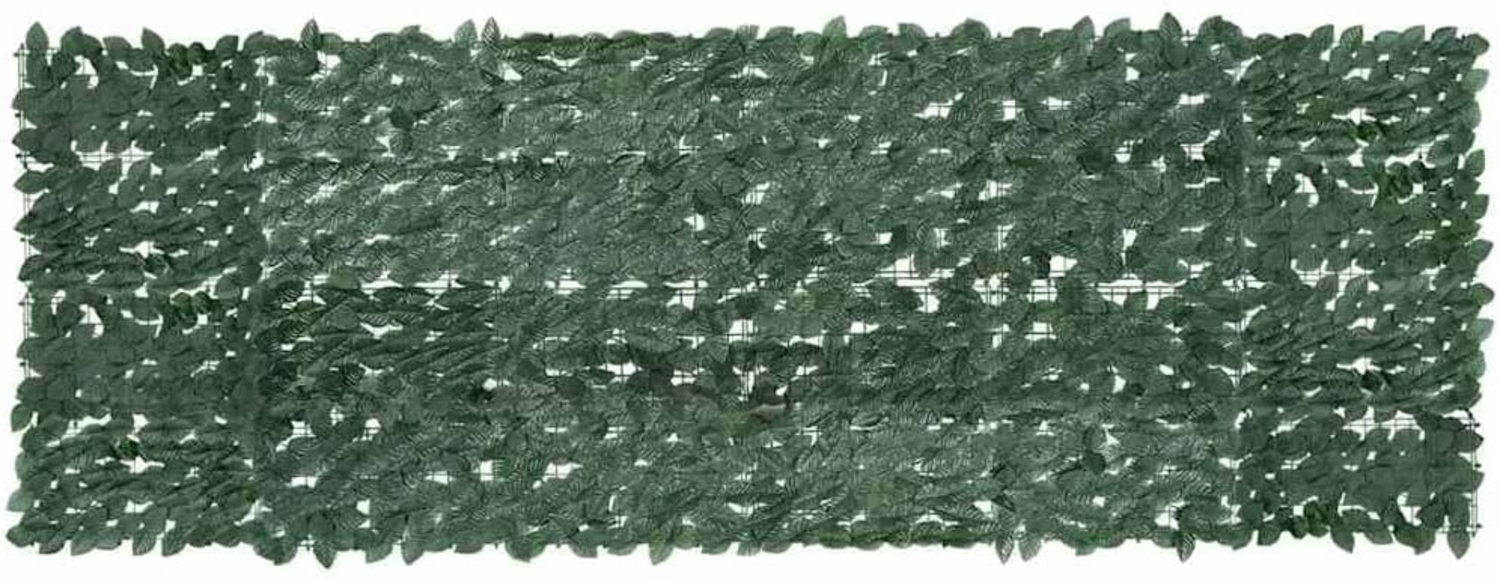 vidaXL Balkon-Sichtschutz mit Dunkelgrünen Blättern 300x100 cm 315487 Bild 1