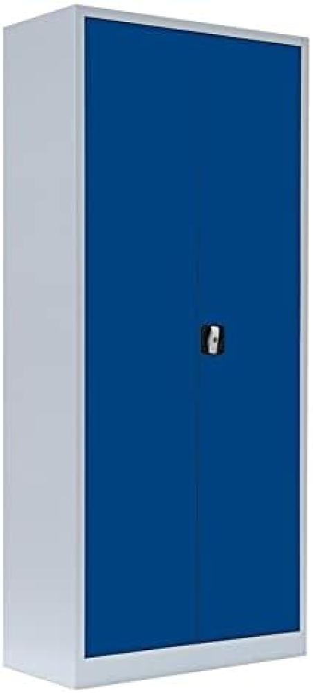 Stahl-Aktenschrank Metallschrank abschließbar Büroschrank Stahlschrank Lichtgrau/Blau 1800 x 800 x 383 mm 530331 Bild 1