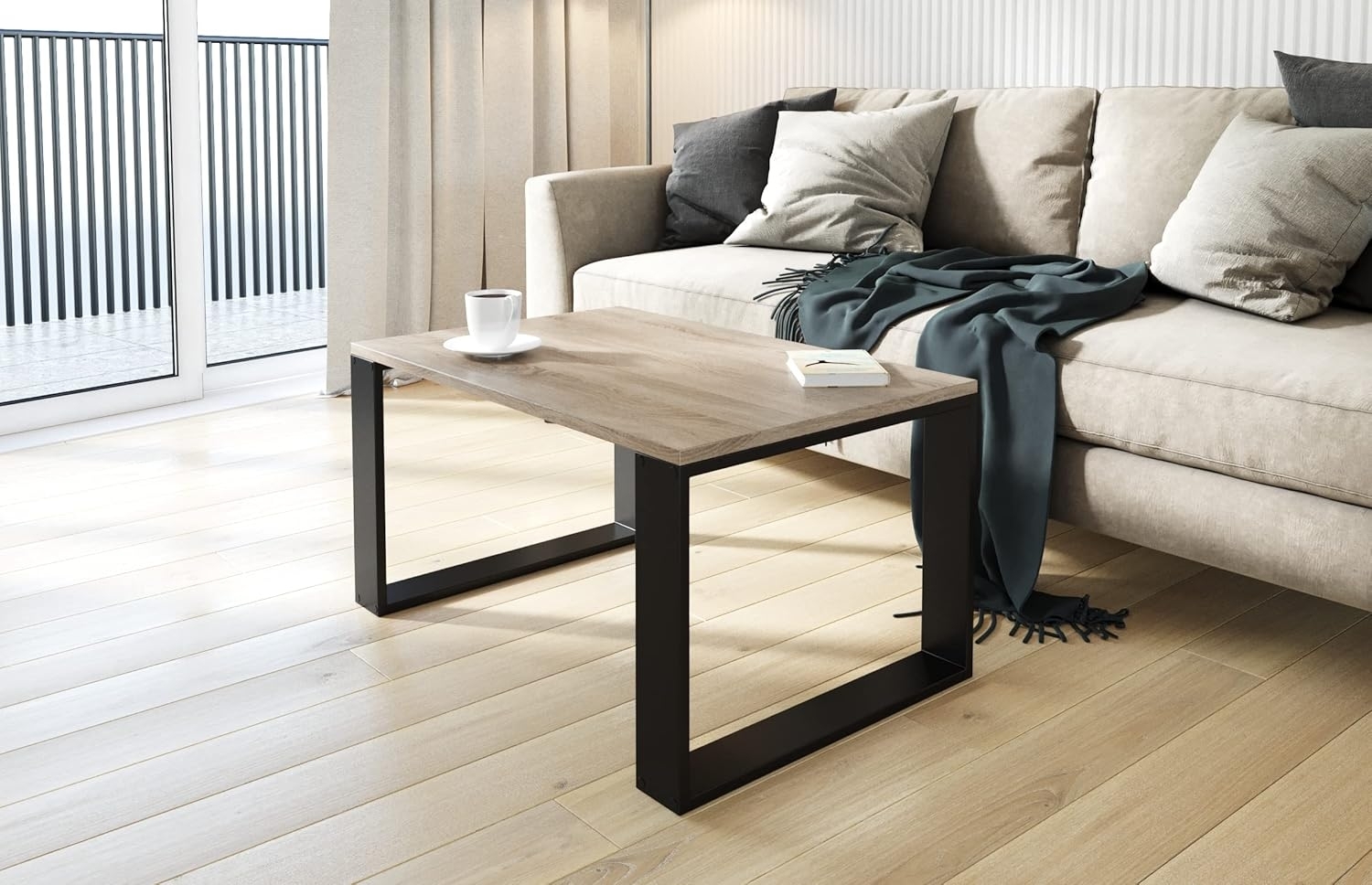 AKKE Außergewöhnlicher Couchtisch Beistelltisch für Wohnzimmer | Kaffee Tee Wohnzimmertisch Tisch | Coffee Table | Zimmer Schlafzimmer Möbel | Deko Modern Trüffel 100 x 60 x 45 Bild 1