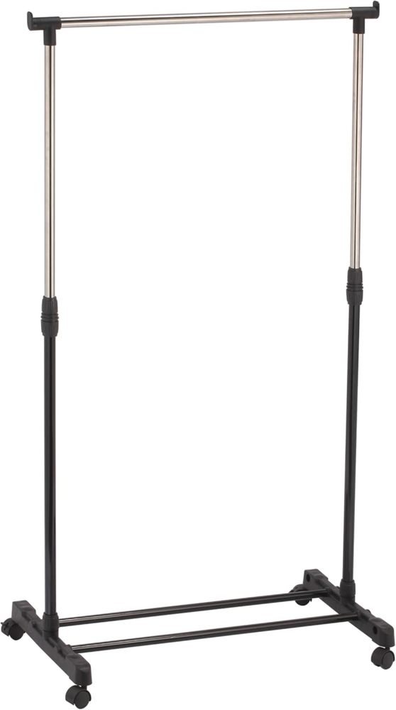MSV Kleiderständer, Garderobenständer mit Leichtlaufrollen und einer Kleiderstange höhenverstellbar - 81 x 42 x 100-170 cm Bild 1