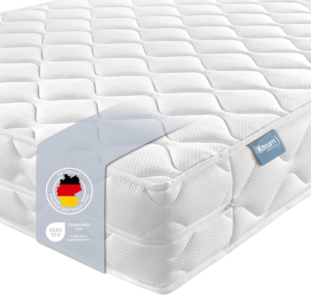 XDREAM Active Pure Duo I orthopädische 7-Zonen Kaltschaummatratze mit Duo-Härtegrad und beidseitiger Auflage I 16 cm hoch I LGA und Öko-Tex Zertifiziert I Härtegrad 2 und 3 I 180x200 cm Bild 1