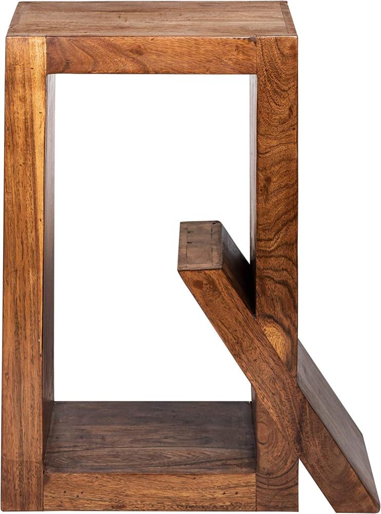 Beistelltisch Q-Form 45 x 30 x 60 cm Braun aus Akazienholz WOMO-Design Bild 1