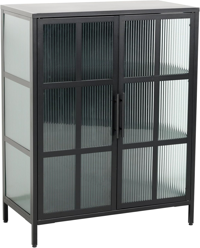 riess-ambiente Vitrine DURA STEEL 80cm schwarz / transparent (Einzelartikel, 1-St) Wohnzimmer · Schrank · Metall · Glas · Industrial Design Bild 1