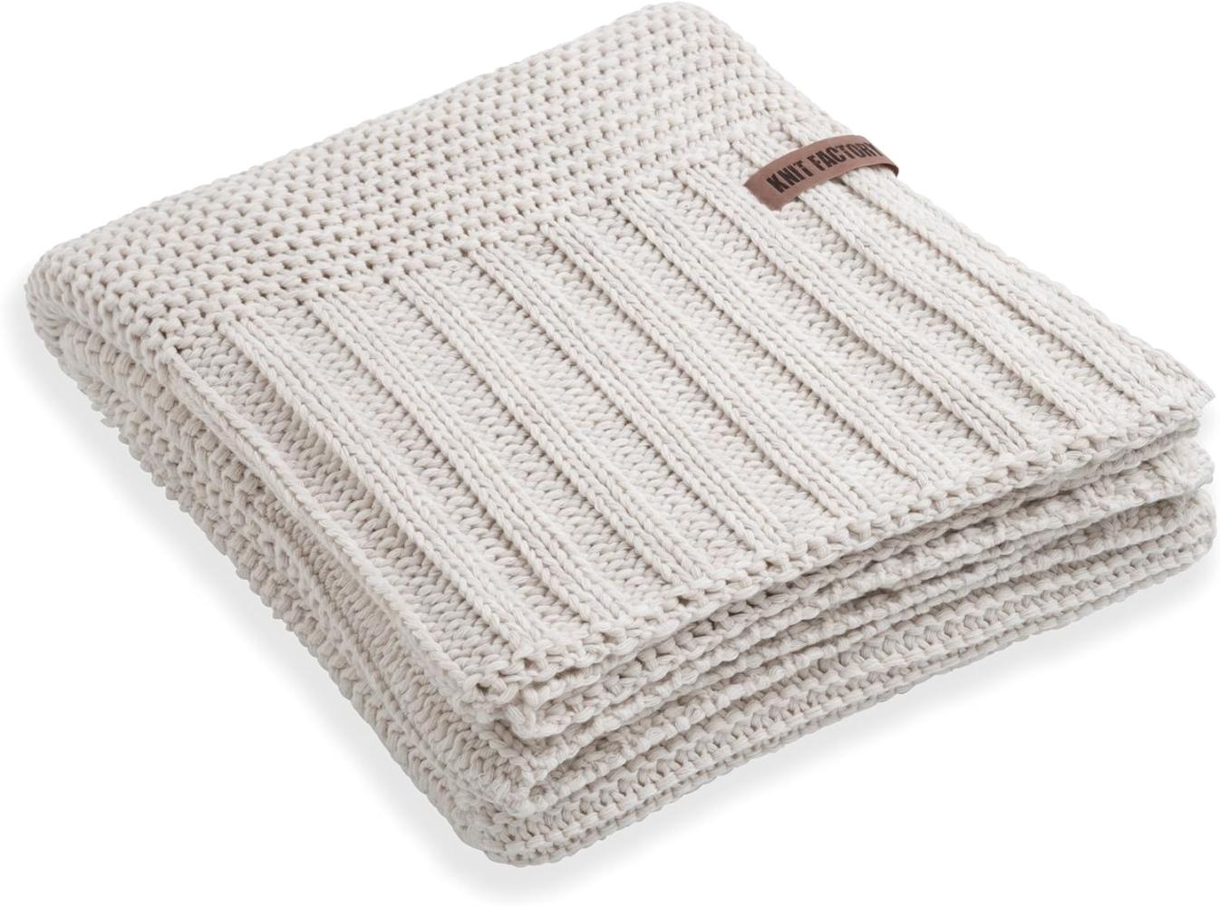 Knit Factory Vinz Decke 195x225 cm Glatt Beige Bild 1