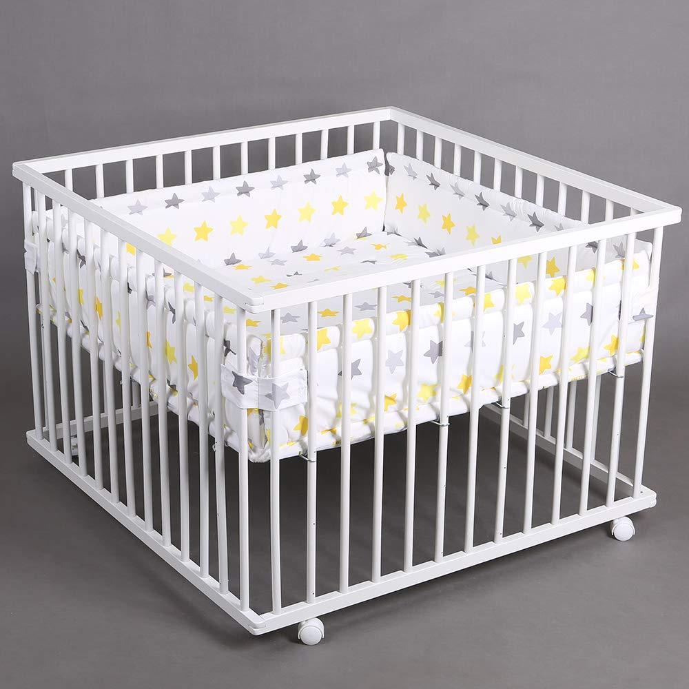 Laufgitter Laufstall Babylaufstall 100x100 cm Baby Krabbelgitter inkl. Stoffeinlage 49266-D01 Bild 1