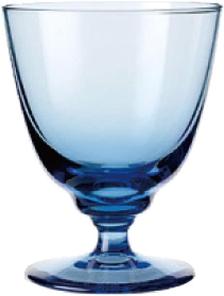 Holmegaard Flow Wasserglas mit Fuß 35 cl blau Bild 1