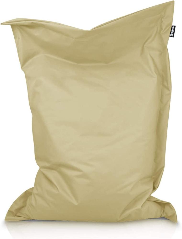 BuBiBag XXL Sitzsack, Outdoor Sitzsäcke für Kinder und Erwachsene, Bodenkissen Beanbag Fatboy wetterfest (Beige 145x100 cm) Bild 1