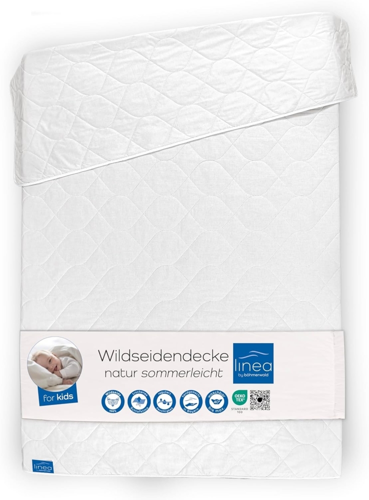 Böhmerwald KIDS Leichtsteppbett Bettdecke, Wildseide, weiß, 100x135 cm Bild 1