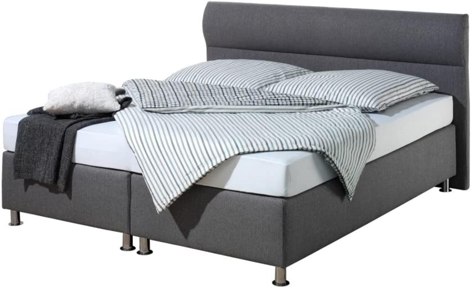 Maintal Boxspringbett Filipo, 100x200 cm, Stoff, Tonnentaschenfederkern Matratze h3, Anthrazit Bild 1