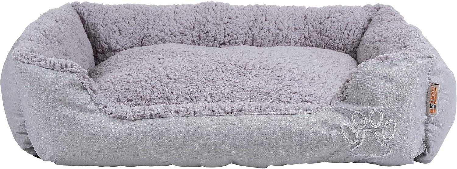 Hundebett Hundekissen Haustierbett 60x48x18 cm Hundekorb Tierbett Hundesofa Grau Bild 1