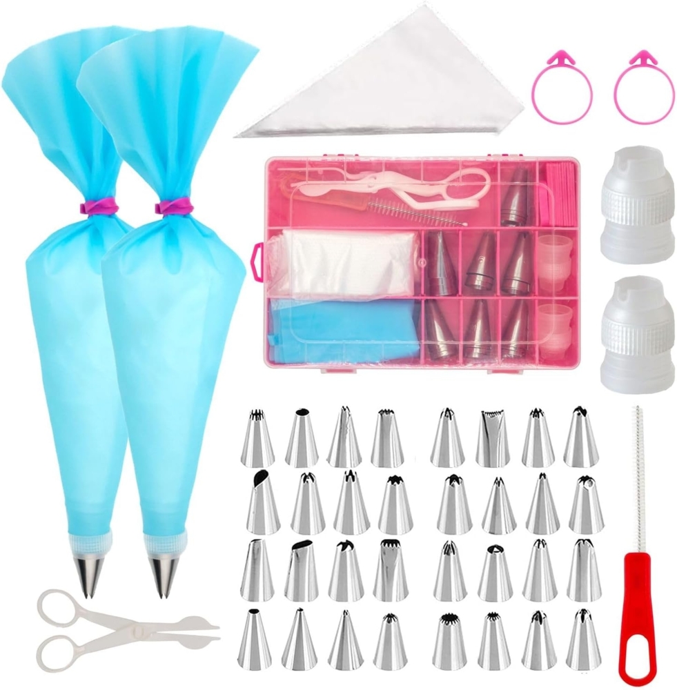 Intirilife Spritztüllen, Edelstahl, (Set, 52-tlg, Spritztüllen mit verschiedenen Aufsätzen), 52-teiliges Spritzbeutel Set mit Aufbewahrungsbox 19.5 x 14 x 3.5 cm Bild 1