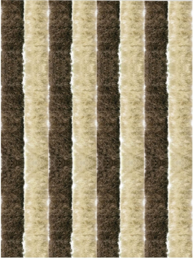 Flauschvorhang 80x185 cm in Unistreifen beige - braun, perfekter Insekten- und Sichtschutz für Ihre Balkon- und Terrassentür, viele Farben Bild 1