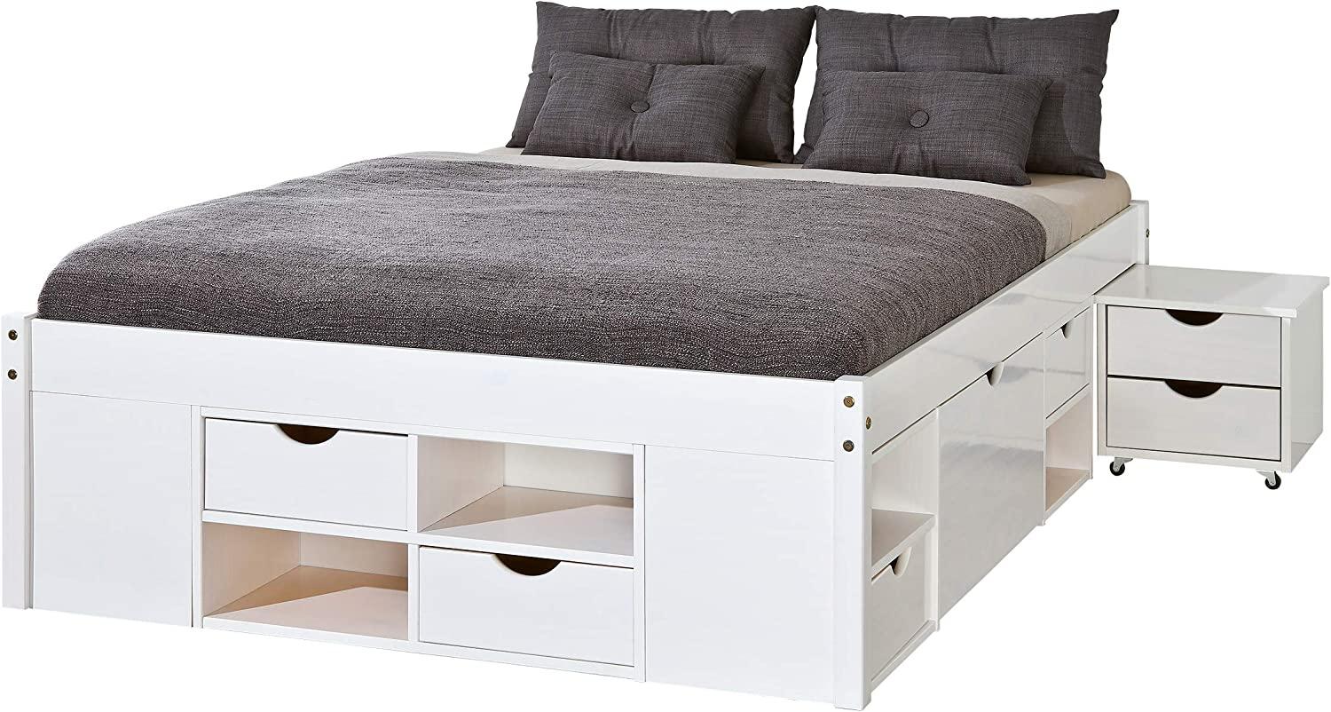 Funktionsbett >Till< 140x190cm weiss mit Rost Bild 1