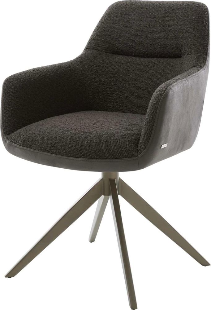 Drehstuhl Pejo-Flex Materialmix Schwarz Kreuzgestell breit Effektfinish Titan 360° drehbar Wippfunktion Taschenfederkern Bild 1