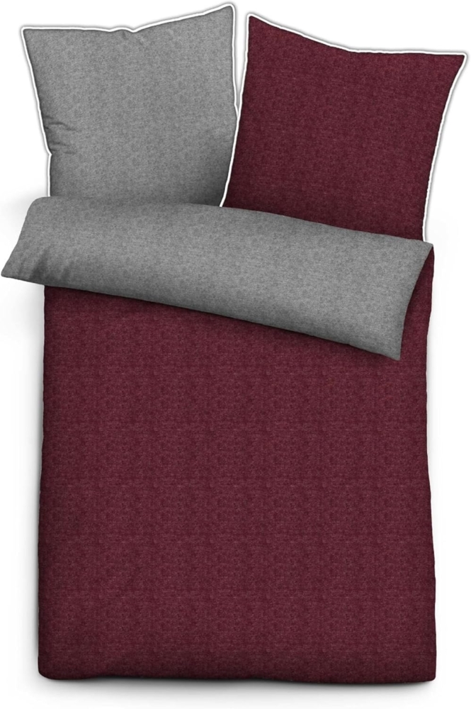 biberna Melange-Flanell Bettwäsche 0840500 MELANGE UNI, burgunder, 1x 155x220 cm + 1x 80x80 cm Bild 1