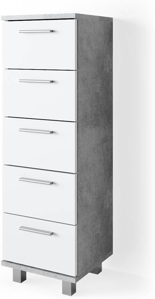 Badschrank Ilias Beton 30 x 95 cm Vicco Bild 1